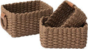 Woven Storage Basket Set of 3 - Paper Rope Shelf Organizer Bins