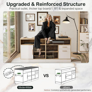 67" L-Shaped Electric Standing Desk with Storage