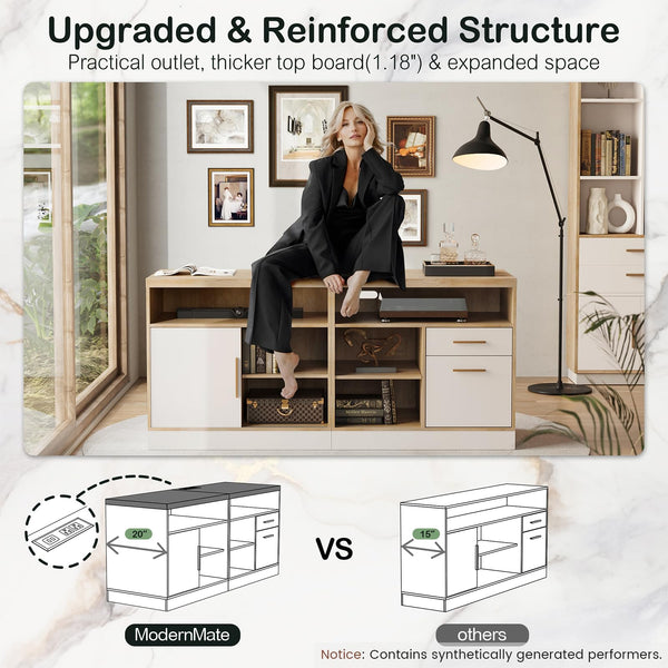 67" L-Shaped Electric Standing Desk with Storage