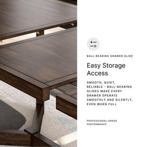 Rectangular Dining Extension Table with Glide System