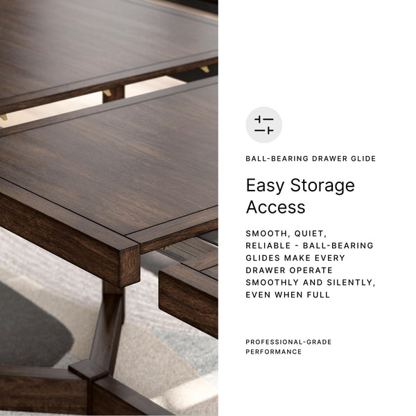 Rectangular Dining Extension Table with Glide System