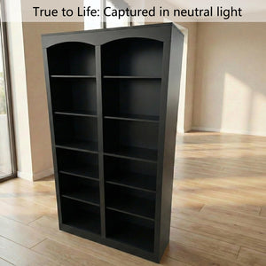Arched Double-Wide Tall Bookcase, 12-Tier Open Display Shelf
