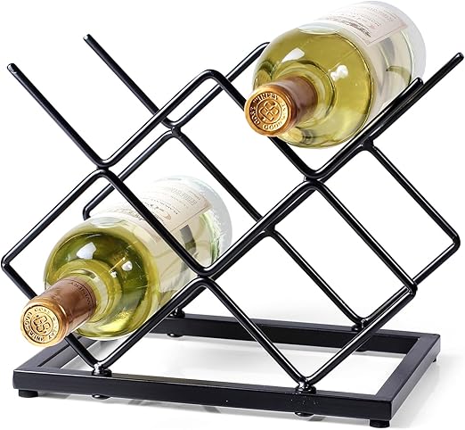 Countertop Wine Rack – 5 Bottle Metal Wine Holder Stand