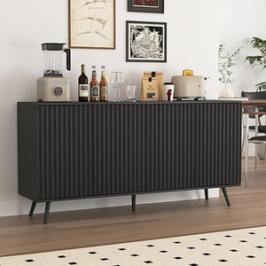 59" Fluted Sideboard Cabinet with Charging Station