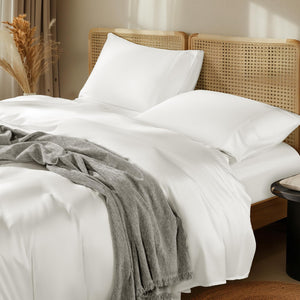 Silk Modal Blend Satin Bed Sheet Set