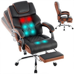Massage Office Chair 6-Point Vibration with Footrest & Heat