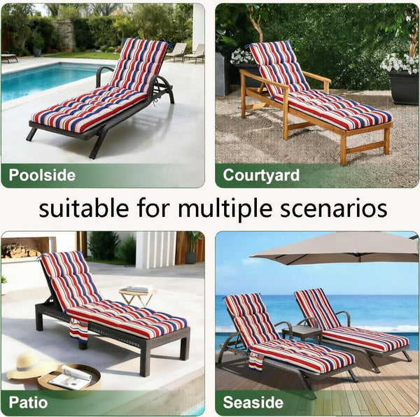 Outdoor Chaise Lounge Chair Cushion with Ties