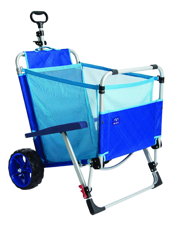 2-in-1 Folding Beach Lounge Chair with Pull Cart Wagon
