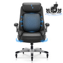 High Back Leather Executive Office Chair with Lumbar Support & Adjustable Headrest