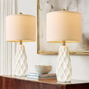 Ceramic Table Lamps Set of 2 - Modern Boho Bedside Lamp 20.75"