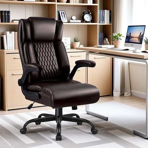 Big & Tall Ergonomic Leather Office Chair with Lumbar Support
