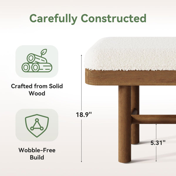 55-Inch Upholstered Entryway Bench
