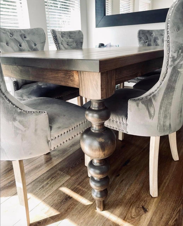 Chunky Pine Dining Table Legs Set of 4 with Large Center Ball