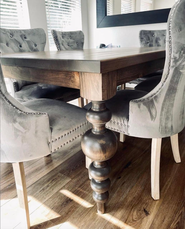 Chunky Pine Dining Table Legs Set of 4 with Large Center Ball