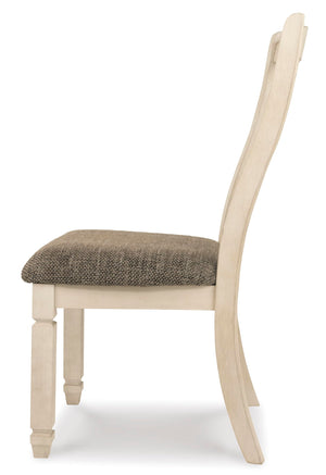 Antique White Upholstered Dining Chair Set of 2