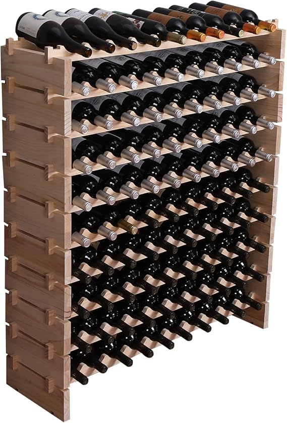 Freestanding Wooden Wine Rack Cabinet