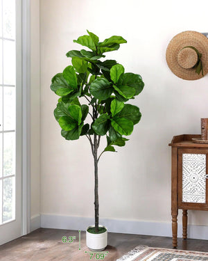 6ft Artificial Fiddle Leaf Fig Tree with Planter