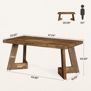Farmhouse Coffee Table with V-Shaped Legs