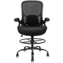 Tall Drafting Chair with Flip-Up Armrests & Adjustable Footrest