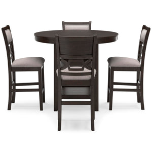 Counter Height Dining Table Set with 4 Upholstered Bar Stools
