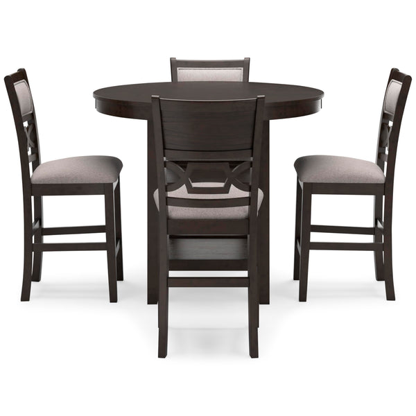 Counter Height Dining Table Set with 4 Upholstered Bar Stools