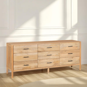 9-Drawer Mango Wood Dresser