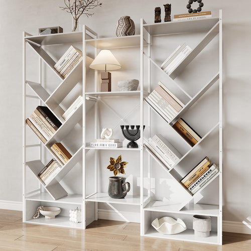 Tree Bookshelf 24-Shelf Industrial Bookcase