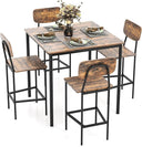 5-Piece Counter Height Dining Table Set with 4 Bar Stools
