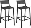 Industrial Bar Stools Set of 2 with Backrest