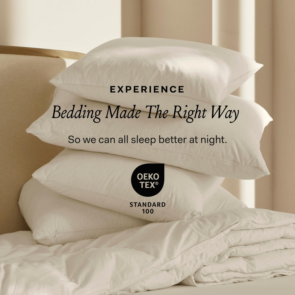 Down Alternative Bed Pillow – Organic Cotton Shell, Hypoallergenic Fill