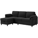 L-Shaped Sectional Sofa with Ottoman & Removable Pillows