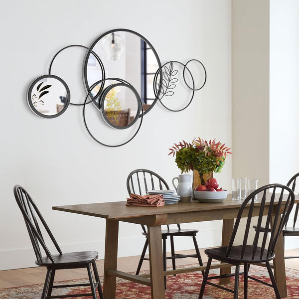 Black Round 3D Wall Mirror