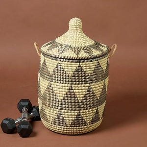 Handwoven Wicker Storage Basket with Lid