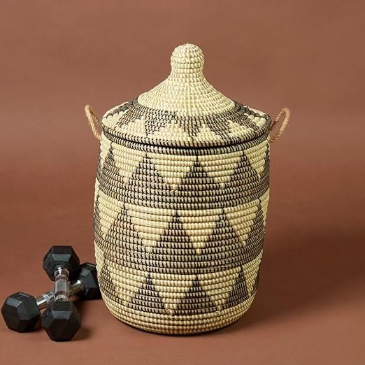 Handwoven Wicker Storage Basket with Lid