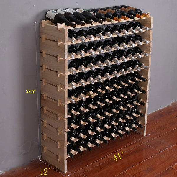 Freestanding Wooden Wine Rack Cabinet