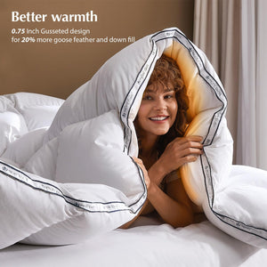 White Goose Down Winter Comforter with 3D Baffle Box