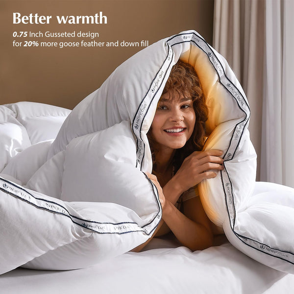White Goose Down Winter Comforter with 3D Baffle Box