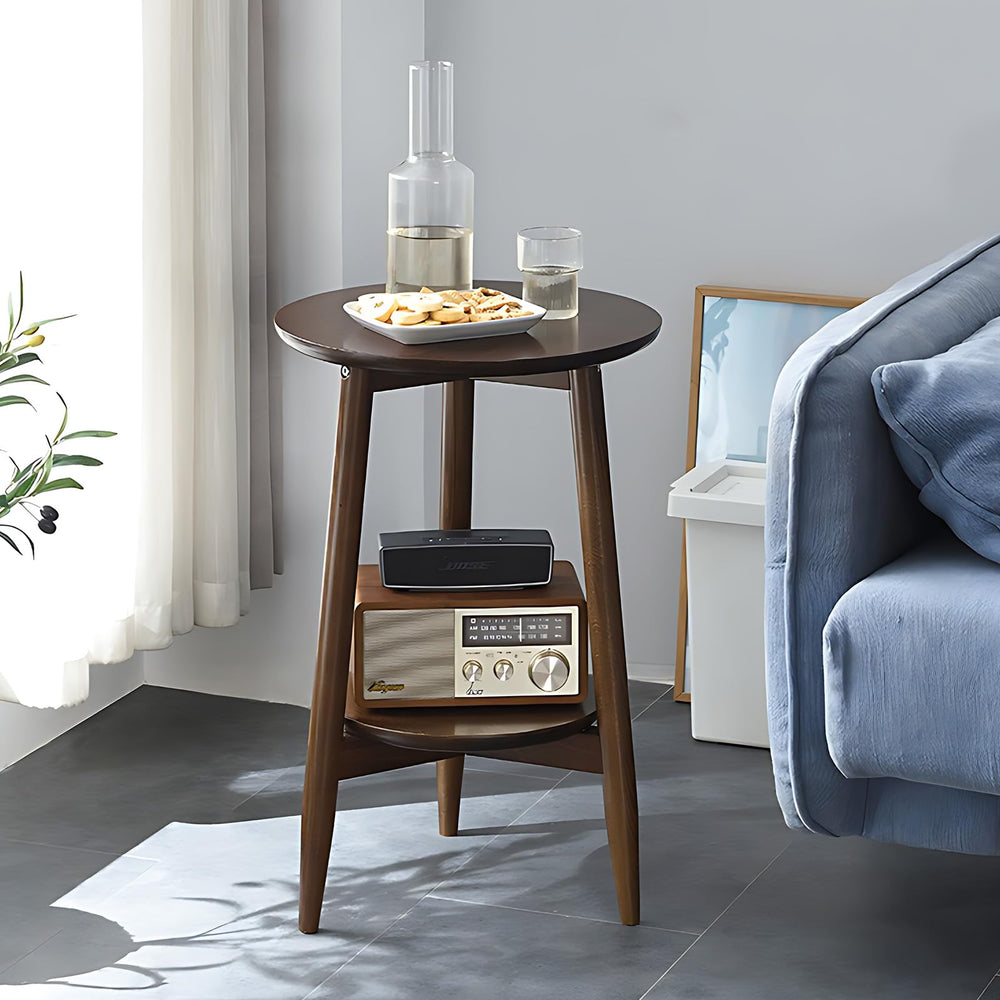 Two-Tier Solid Wood Side Table