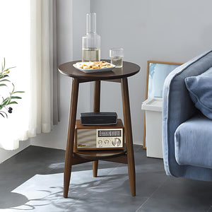 Two-Tier Solid Wood Side Table