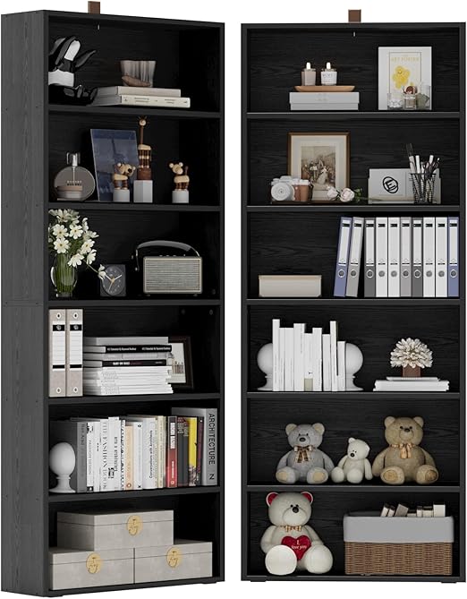6-Tier Bookcase Set of 2 – 70 Inch Tall Floor Standing Bookshelf