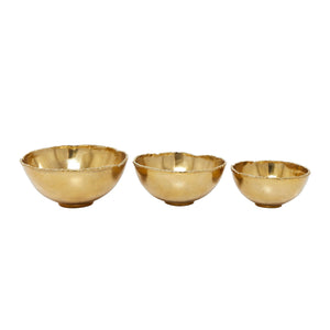 Gold Aluminum Decorative Bowls Set of 3