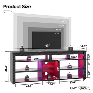 63" LED TV Stand with Storage