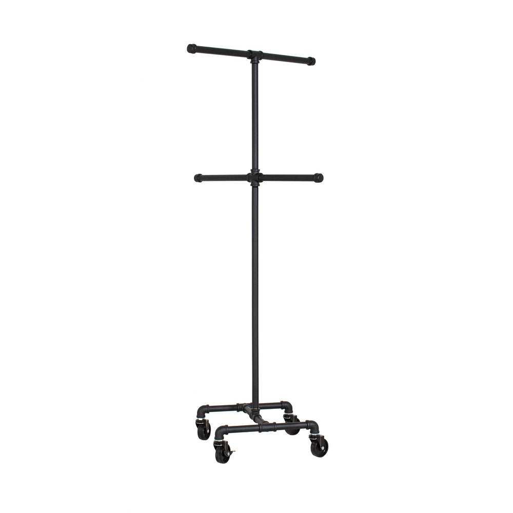 Industrial Pipe 4-Way Clothing Rack