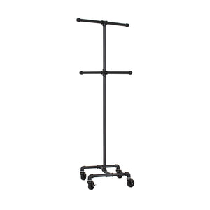 Industrial Pipe 4-Way Clothing Rack