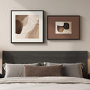 Abstract Canvas Wall Art Set of 2 – Framed Geometric & Line Prints, 24x24 & 24x18 In