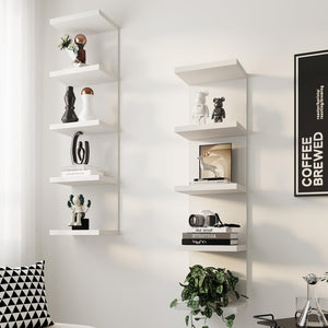 5-Tier Floating Wall Shelf Unit, Set of 2