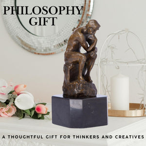 The Thinker Bronze Sculpture Figurine – Decorative Collectible Statue for Home & Office
