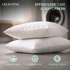 Microfiber Bed Pillows Set of 4 – Down Alternative, Queen & King