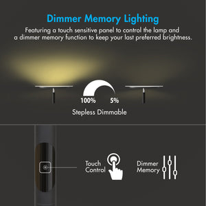 Torchiere LED Floor Lamp with Remote & Touch Dimmer