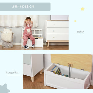 Kids Toy Box Storage Bench with Lid